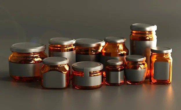 Glass jars for honey