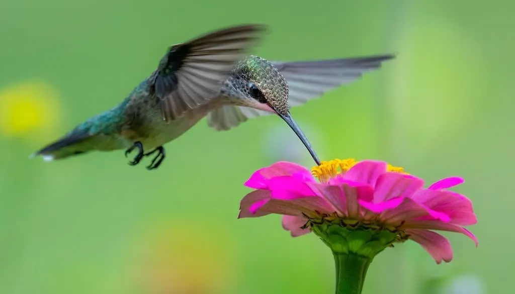 Hummingbird feasting on nectar