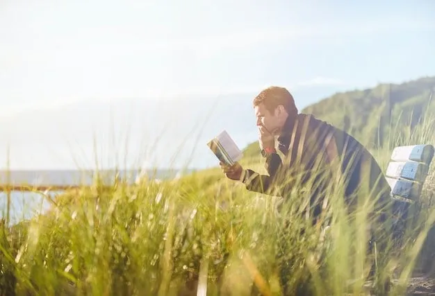 Man reading book