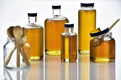 Glass Bottles of Honey