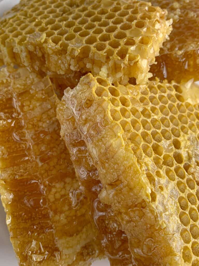 Pure honey made by honey bees
