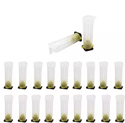 Millie Beekeeping Rearing Cup Kit - Queen Bee Roller Cage Beekeeping Equipment Insects Tools.(20pcs)