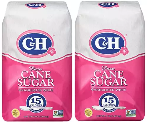C&H Premium Pure Cane Granulated Sugar, 4 LB Bag (Pack of 2)