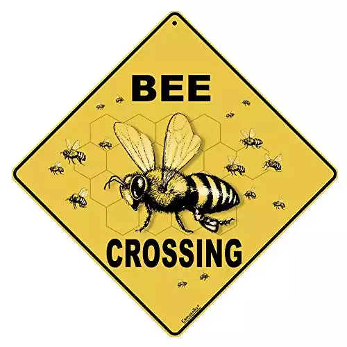 CROSSWALKS Bee Crossing 12" X 12" Aluminum Sign (X43)