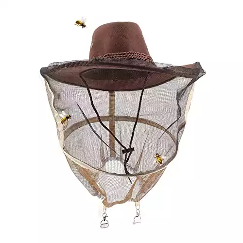 AukBeeFun Cowboy Bee Veil Hat Beekeeping Hat