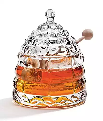 Studio Silversmiths Crystal Honey Jar with Dipper