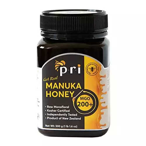 PRI Manuka Honey, MGO 200+, New Zealand Raw Monofloral Manuka Honey (500g)
